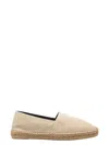 Saint Laurent Beige Espadrilles With Tonal Cassandre Embroidery On The Front And Almond Toe In Cotton Man In Black