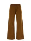 Saint Laurent Cotton Joggers With Back Pockets And Elastic Waistband In Brown