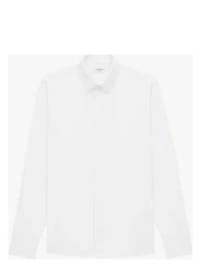 SAINT LAURENT MEN'S COTTON POPLIN SLIM FIT SHIRT