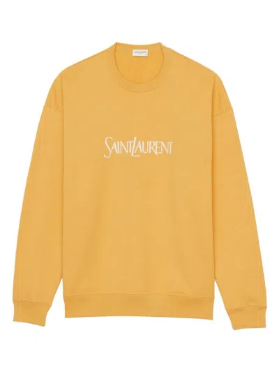 Saint Laurent Men's Cotton Sweater In Yellow