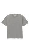 Saint Laurent Cassandre Cotton Blend T-shirt In Nude & Neutrals