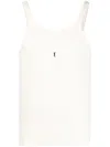 Saint Laurent White Tank Top With Cassandre Detail In Ribbed Cotton Man In White