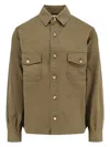 Saint Laurent Green Jacket With Pockets On The Front In Cotton Man In Green