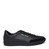 Saint Laurent Leather Sneakers With Almond Toe And Perforated Style In Black