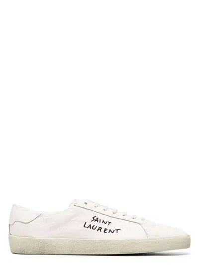 SAINT LAURENT MEN'S COURT CLASSIC SL/06 CANVAS SNEAKERS