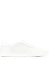 Saint Laurent Low-top Leather Sneakers Round Toe In Multicolor