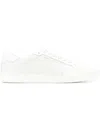 Saint Laurent Low-top Leather Sneakers Round Toe In White