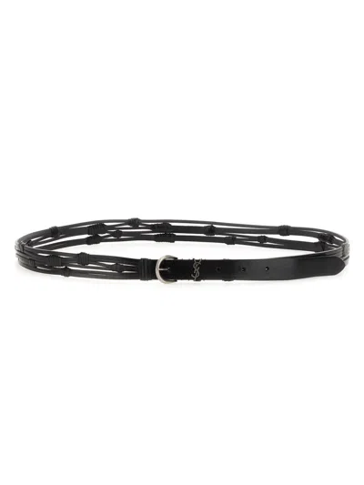 Saint Laurent Mini Croissant Of Lune Belt In Black