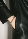 Saint Laurent Engraved-logo Chain-link Bracelet In Silver