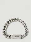 Saint Laurent Men Curb Chain Bracelet In Silver