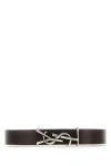 Saint Laurent Monogram Plaque Buckle Bracelet In Brown