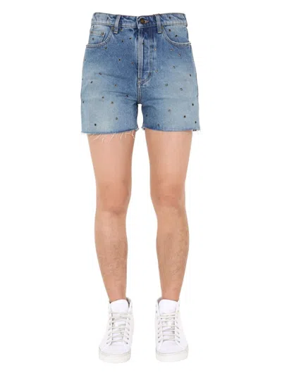 SAINT LAURENT MEN'S DENIM BERMUDA SHORTS