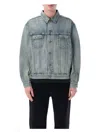 Saint Laurent Structured Denim Trucker Jacket With Pockets In Light Blue
