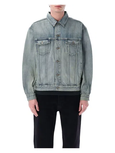 SAINT LAURENT MEN'S DENIM TRUCKER JACKET