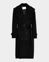 Saint Laurent Men's Double-breasted Overcoat In Nero