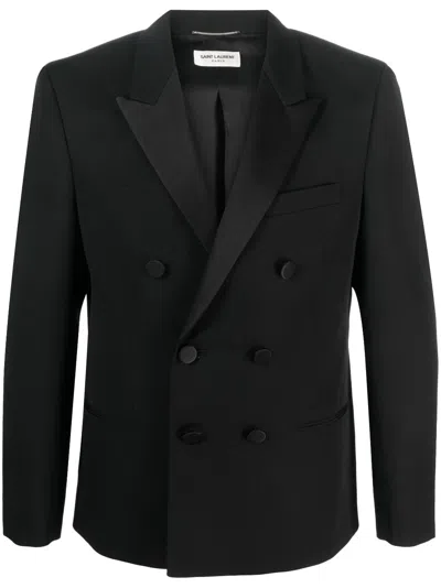 SAINT LAURENT MEN'S DOUBLE BREASTED TUXEDO JACKET FOR THE FALL/WINTER OF 2023