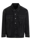 Saint Laurent Jeansjacke Im Distressed-look In Black