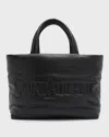 SAINT LAURENT MEN'S EMBOSSED PADDED LEATHER TOTE BAG