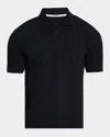 Saint Laurent Men's Embroidered Cassandre Cotton Polo Shirt In Black