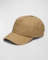 Saint Laurent Logo Embroidery Baseball Cap In Beige/mult