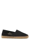 Saint Laurent Canvas Slip-on Espadrilles With Embroidered Logo Detail In Black