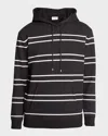 Saint Laurent Striped Hooded Sweatshirt In White Nite