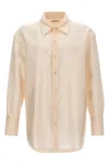 Saint Laurent Faille Shirt Cuffs Buttoned In Cream