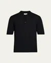 Saint Laurent Wool Polo Shirt In Nero
