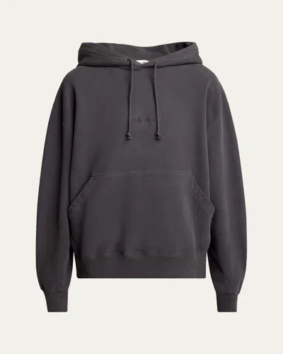 Saint Laurent Hoodie Cotton Drawstring Hood In Fog