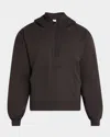 Saint Laurent Logo Embroidered Drawstring Hoodie In Fog
