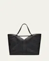 Saint Laurent Men's Giant Y Grainy Leather Tote Bag In Black
