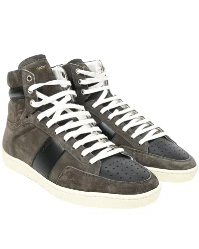 Saint Laurent Men's Goat Suede Sl/10h High Top Sneaker (authentic Pre-loved) In Brown