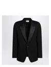 Saint Laurent Black Grain De Poudre Tuxedo Jacket Men