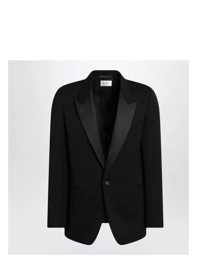 SAINT LAURENT MEN'S GRAIN DE POUDRE TUXEDO JACKET