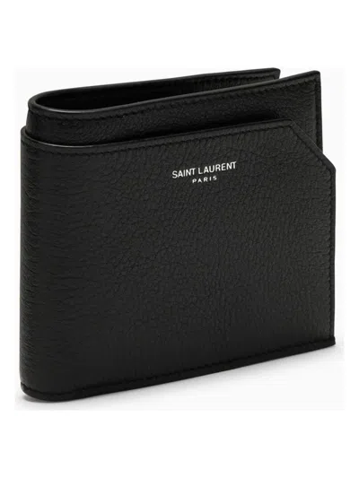 折りたたみ財布 Saint Laurent Black Grained Leather East West Wallet Saint Laurent Black Grained Leather East/west Wallet | ModeSens