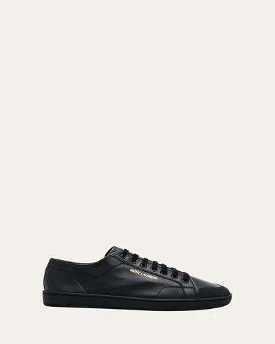 SAINT LAURENT MEN'S GYM LEATHER LOW-TOP SNEAKERS