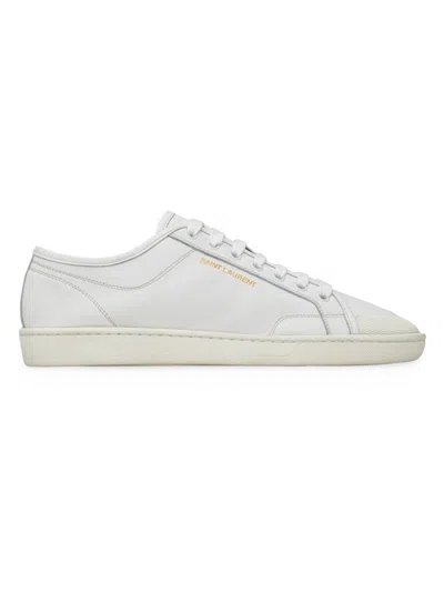 Saint Laurent White Calf Leather Bos Taurus Low Top Sneakers