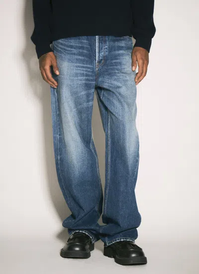 Saint Laurent Men High-rise Jeans In Blue