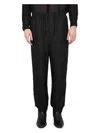 Saint Laurent High Waist Elastic Waist Pants In Black