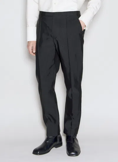 Saint Laurent Men High-waisted Faille Pants In Black