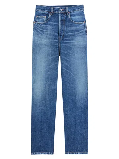 Saint Laurent Men's High-rise Jeans In Heritage Vintage Denim In Blue