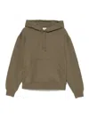 Saint Laurent Logo Hoodie Sweater Kangaroo Pocket In Green