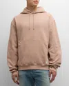Saint Laurent Oversized Hoodie With Kangaroo Pocket And Ribbed Finish In Nude