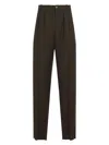 Saint Laurent Wool Pants With Creases In Green