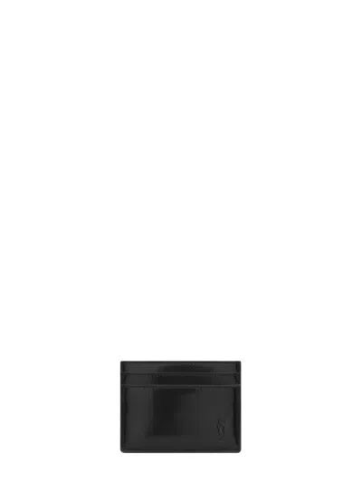 Saint Laurent Men's Lamb Leather Wallet In Black