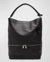 Saint Laurent Men's Large Ysl Hobo Bag In Leather In Nero