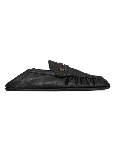 Saint Laurent Men's Le Foldable Loafers In Black