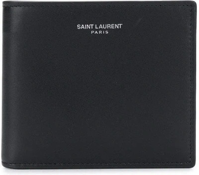 Saint Laurent Men's Leather Bi-fold Wallet In Black
