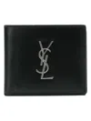 Saint Laurent Black Leather Bi-fold Wallet In Black