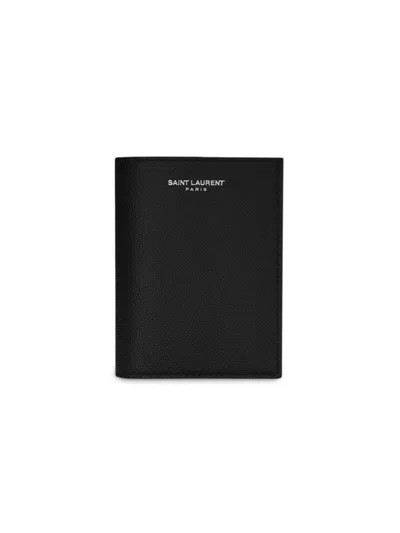 Saint Laurent Men's Leather Bifold Wallet In Black
